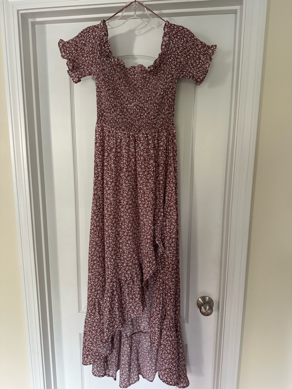 Blue Rain Dusty Rose Floral Smocked Top